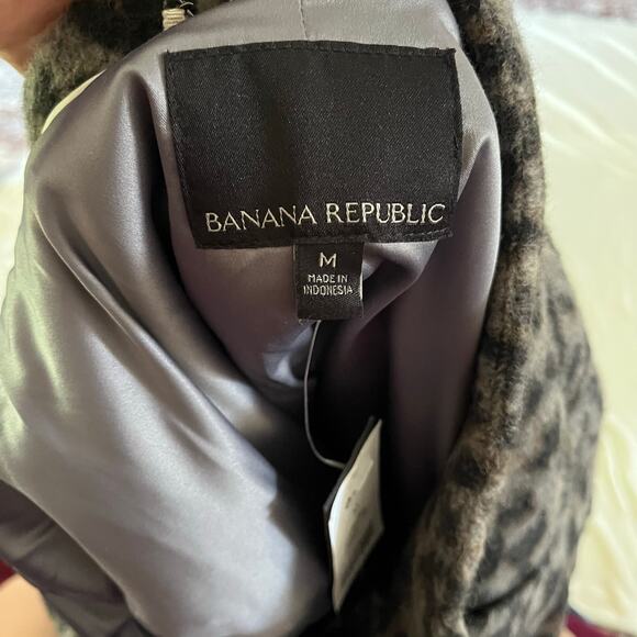 NWT Banana Republic Gray Wool Leopard Print Jacket Sz M - Picture 8 of 9